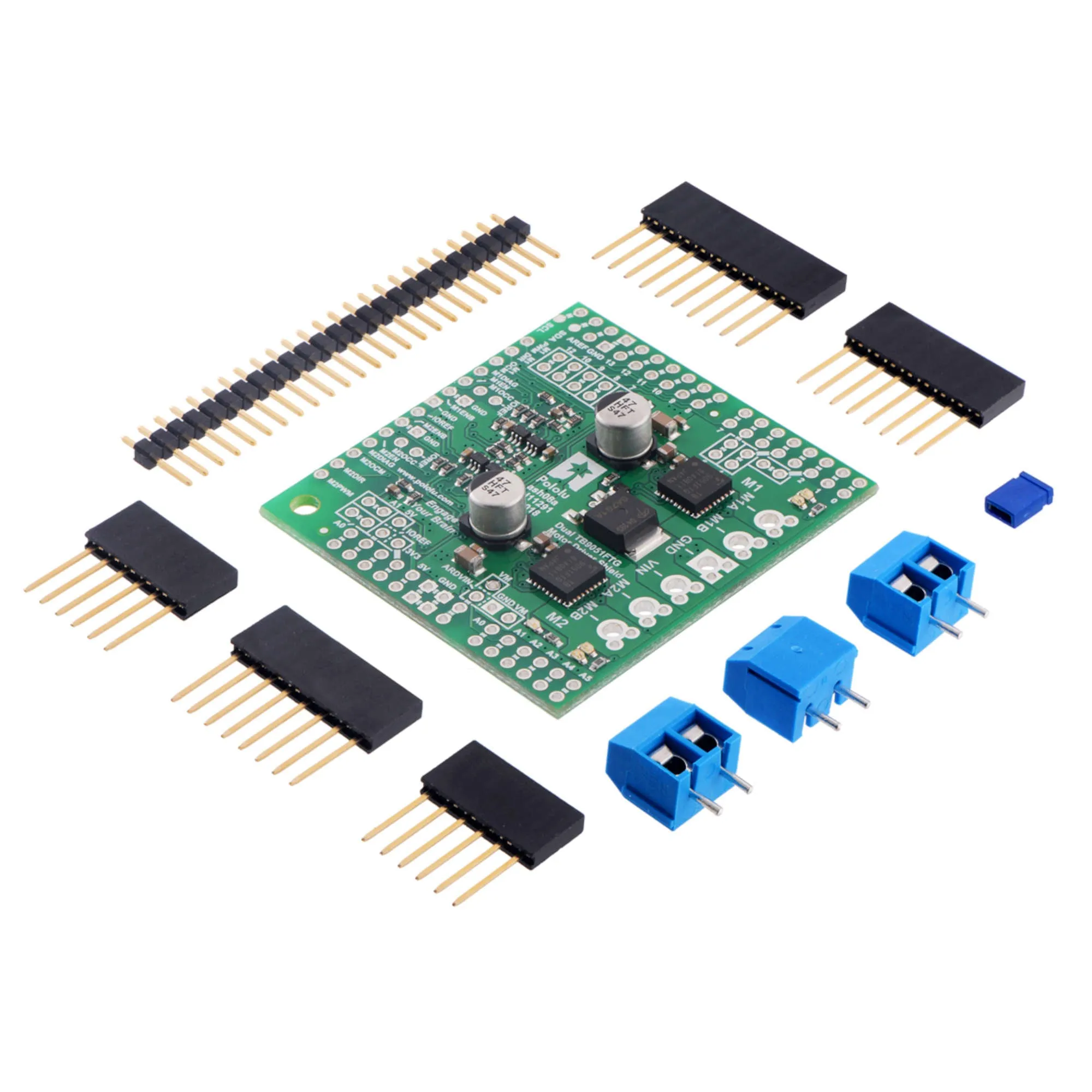 Pololu Dual TB9051FTG Motor Driver Shield for Arduino (4.5-28V 2.6A /ch)