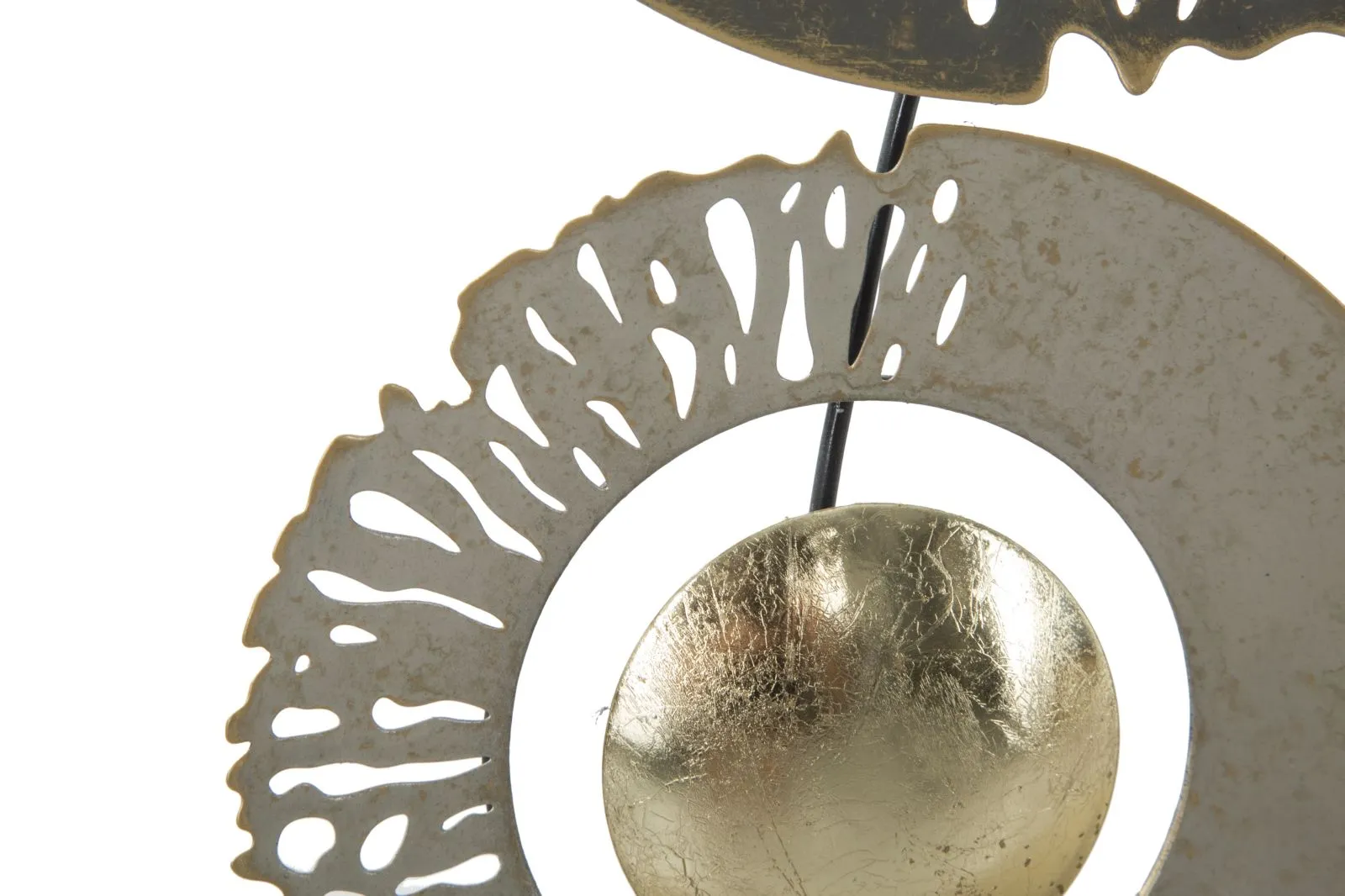 Round Geometric Metallic Wall Decor in Frame