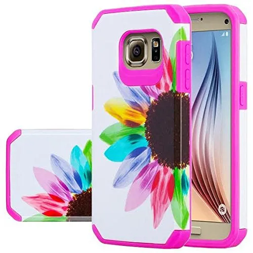 Samsung Galaxy S6 Slim Hybrid Dual Layer Case Cover for Galaxy S6 - Vivid Sunflower