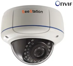 SeeStation (IP) CIP2220V-1W IP Dome Camera Vandal Resistat 1.3MP IR POE ONVIF 2.8-12mm Varifocal Lens