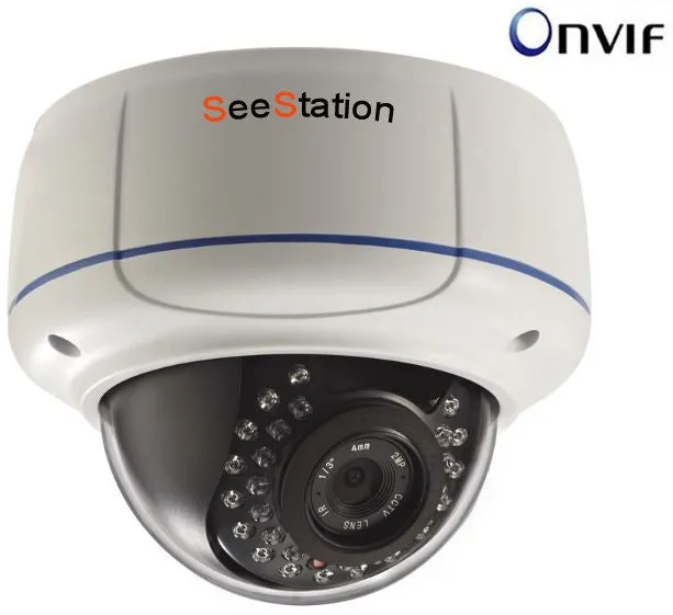 SeeStation (IP) CIP2220V-1W IP Dome Camera Vandal Resistat 1.3MP IR POE ONVIF 2.8-12mm Varifocal Lens
