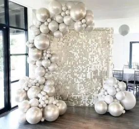Sequin Backdrop Panel 12”x12” Pearl White Mata