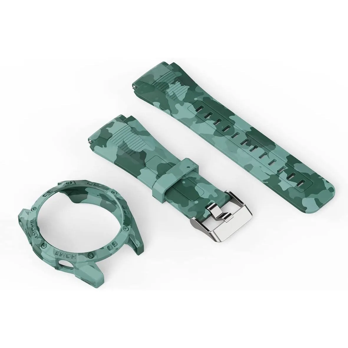 SIKAI for Huawei Watch GT3 46mm - Protective Case and Replacement Band Set in Camouflage Desig