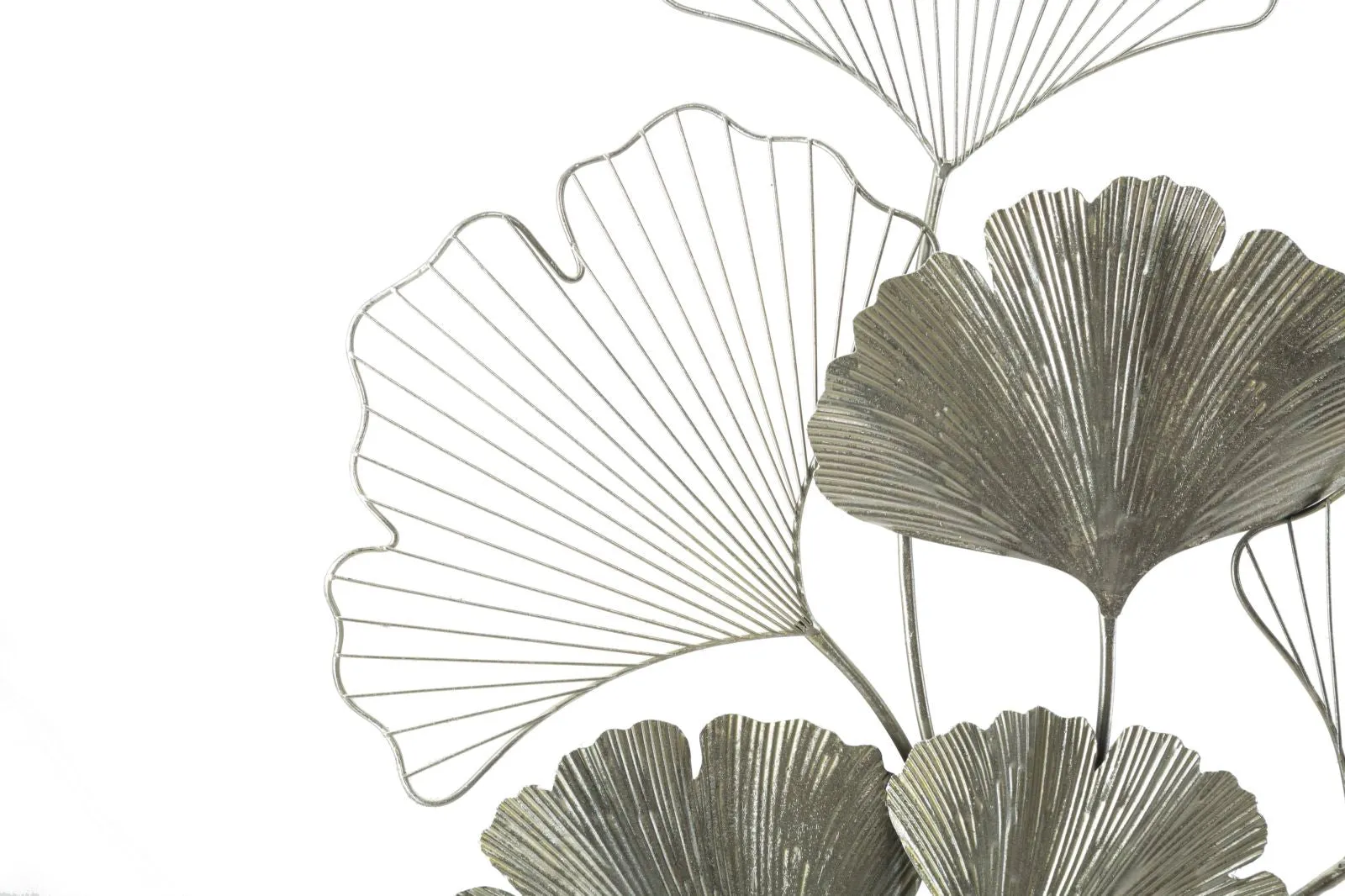 Silver Flower & Leaves Wall Decor