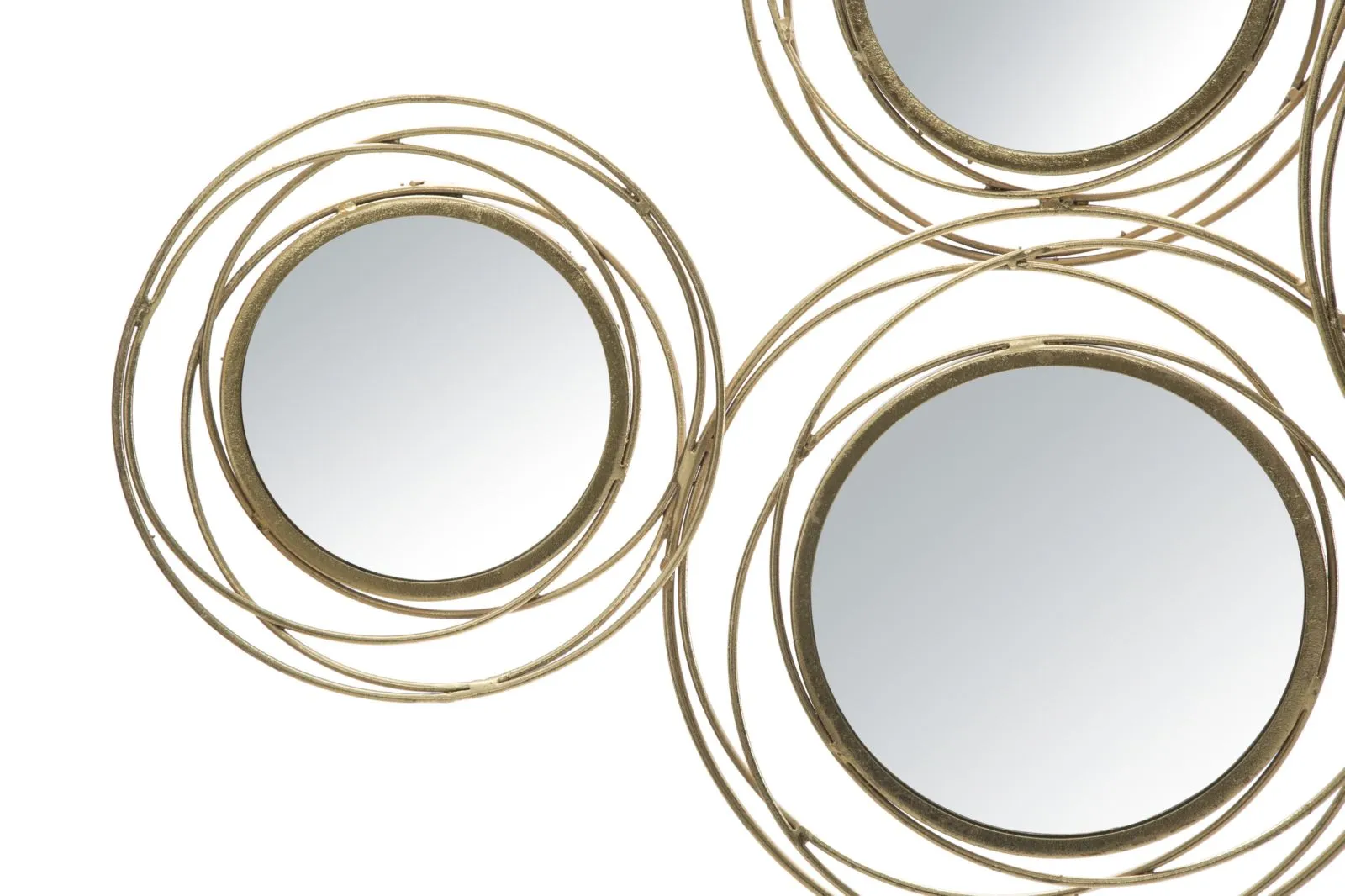 Small Round Golden Wall Mirrors (Modern Decoration)