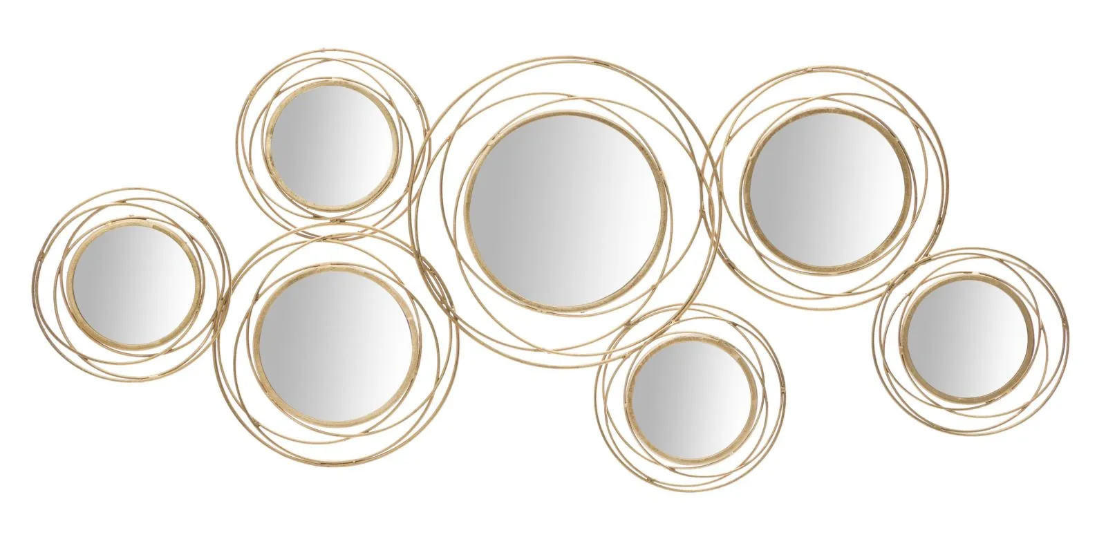 Small Round Golden Wall Mirrors (Modern Decoration)