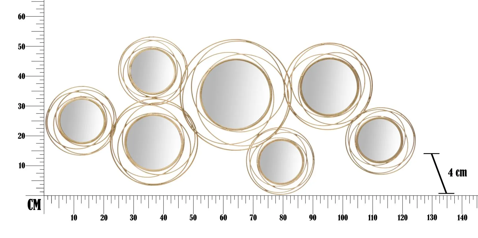 Small Round Golden Wall Mirrors (Modern Decoration)