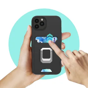 Square Ring Stand with Card Slot Hybrid Case for iPhone 13 Pro Max