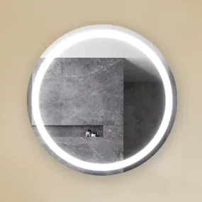 SRA Home Decor Vitality Circular Mirror 42" (106.68 cm) Diameter with Inset LED Lights, Touchless Switch with Defogger, Stylish Illumination for Wash Basin (42" Inches Round)