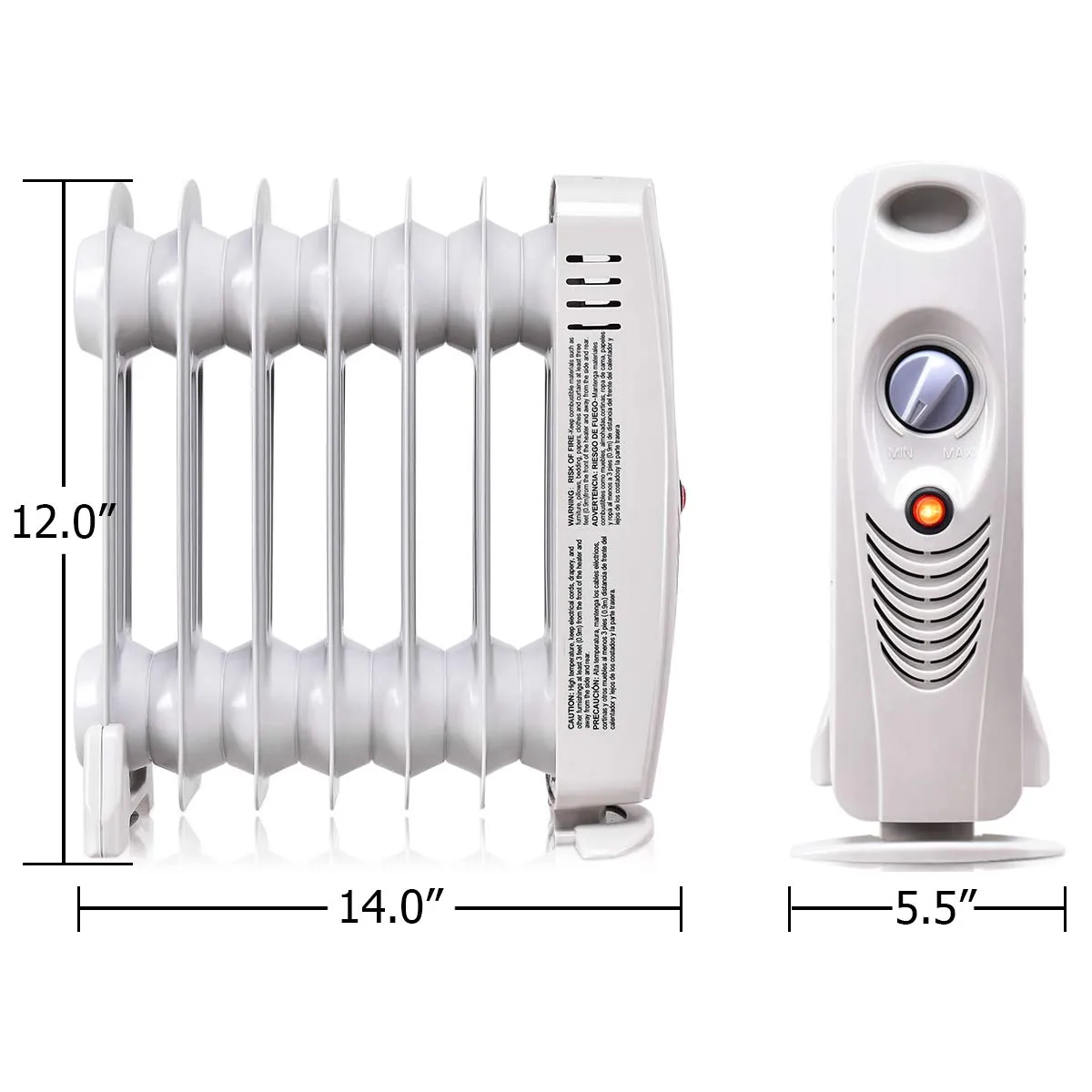 Tangkula Oil Filled Radiator Heater, 700W Portable Space Heater Radiator with Adjustable Thermostat