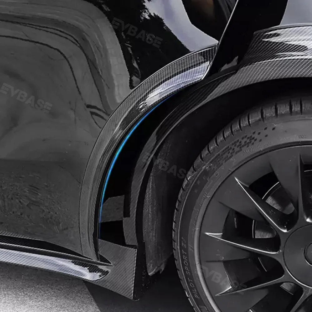 Tesla Model Y Fender Flares Wide Body Wheel Arches Extensions Edge Trim Protector With Radar Cutout
