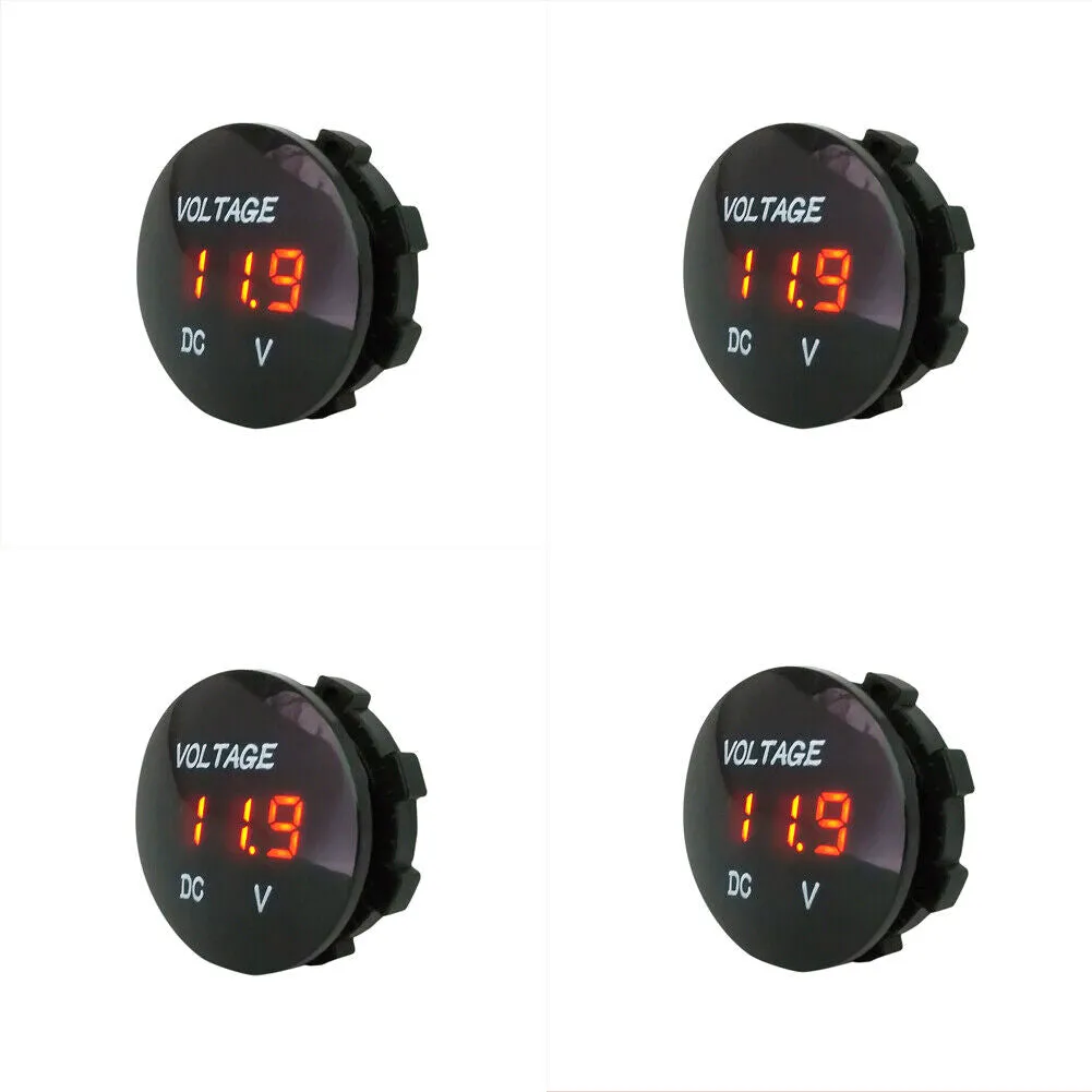 US 2-4 Pack Waterproof Mini Digital Display Voltage Meter DC 12V-24V Car Marine