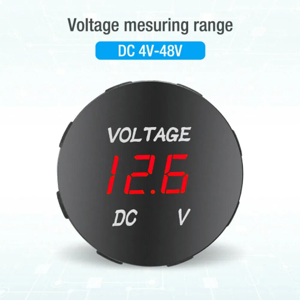 US 2-4 Pack Waterproof Mini Digital Display Voltage Meter DC 12V-24V Car Marine