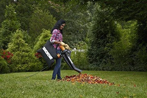 WORX WG509 TRIVAC 12 Amp 3-In-1 Electric Blower/Mulcher/Vacuum with Multi-Stage All Metal Mulching System, Black