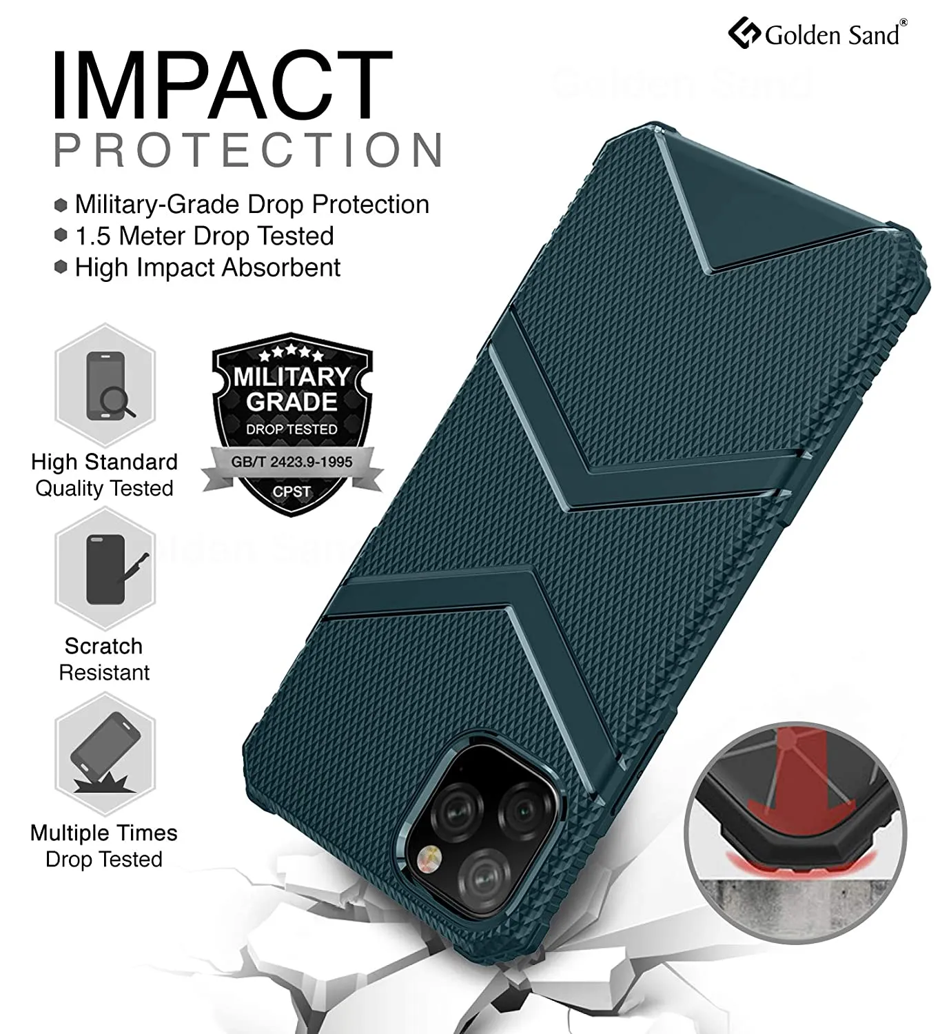 X-Armor Military Series Shock Proof Back Cover for Apple iPhone 11 Pro Max 6.5 inch, Green