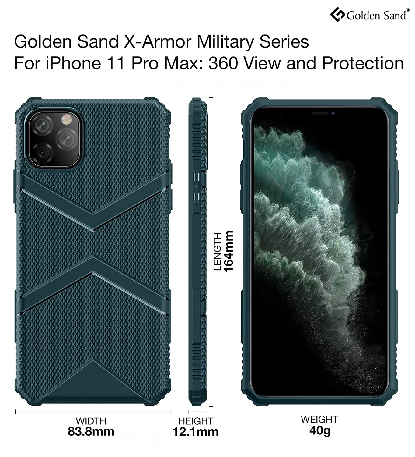 X-Armor Military Series Shock Proof Back Cover for Apple iPhone 11 Pro Max 6.5 inch, Green