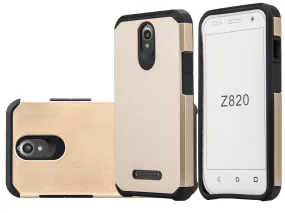 ZTE Obsidian | ZTE Z820 Case, SlimHybrid Dual Layer Armor[Impact/Shock Resistant] Case for ZTE Obsidian | ZTE Z820 - Gold/Black