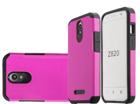 ZTE Obsidian | ZTE Z820 Case, SlimHybrid Dual Layer Armor[Impact/Shock Resistant] Case for ZTE Obsidian | ZTE Z820 - Hot Pink/Black