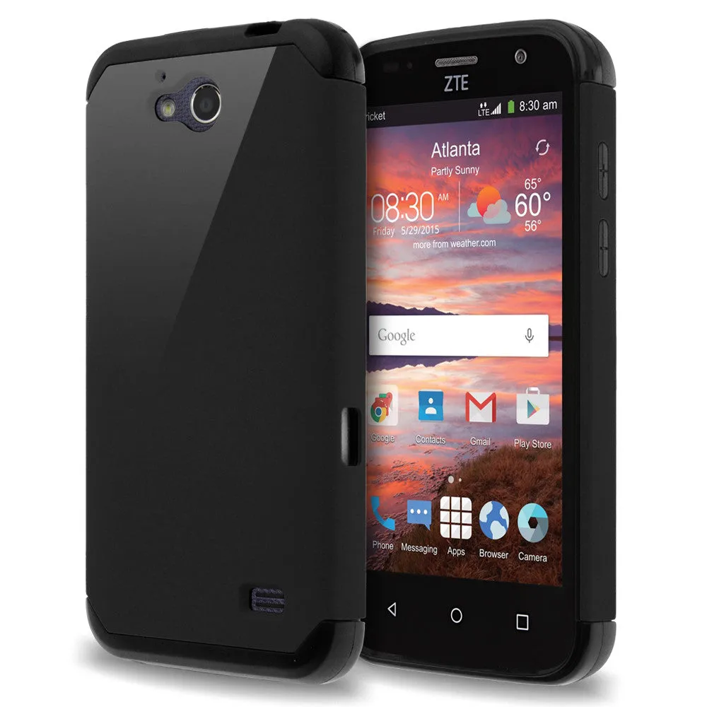 ZTE Overture 2 | ZTE Z813 Case, SlimHybrid Dual Layer Armor[Impact/Shock Resistant] Case for ZTE Overture 2 | ZTE Z813 - Black