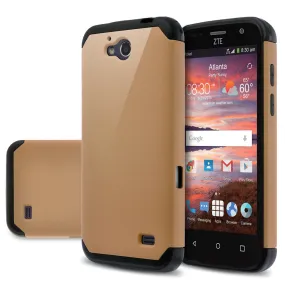 ZTE Overture 2 | ZTE Z813 Case, SlimHybrid Dual Layer Armor[Impact/Shock Resistant] Case for ZTE Overture 2 | ZTE Z813 - Gold/Black