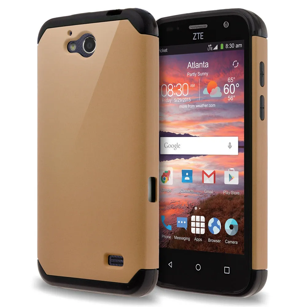 ZTE Overture 2 | ZTE Z813 Case, SlimHybrid Dual Layer Armor[Impact/Shock Resistant] Case for ZTE Overture 2 | ZTE Z813 - Gold/Black
