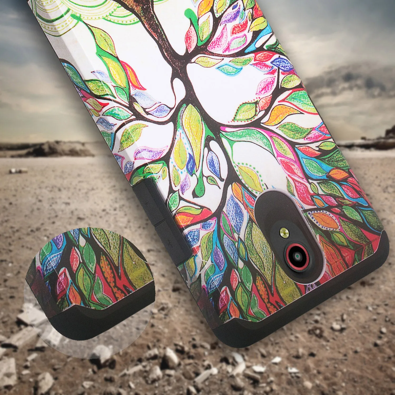 ZTE Prestige Case, Sonata 3, ZTE Avid Plus, ZTE Avid Trio, ZFive 2, Midnight Pro, Maven 2, Cheers, Slim Dual Layer Case Cover - Vibrant Tree